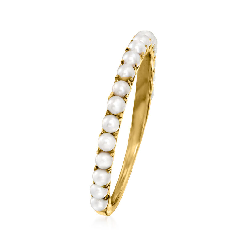 1.5-2mm Cultured Pearl Ring in 14kt Yellow Gold. Size 6 image number 1