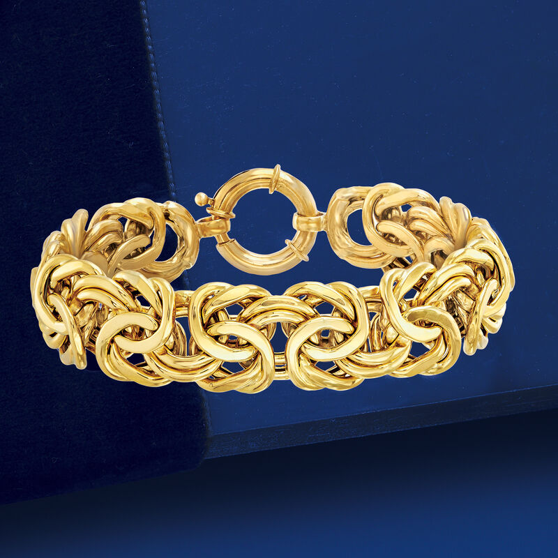 18kt Yellow Gold Byzantine Bracelet image number 2