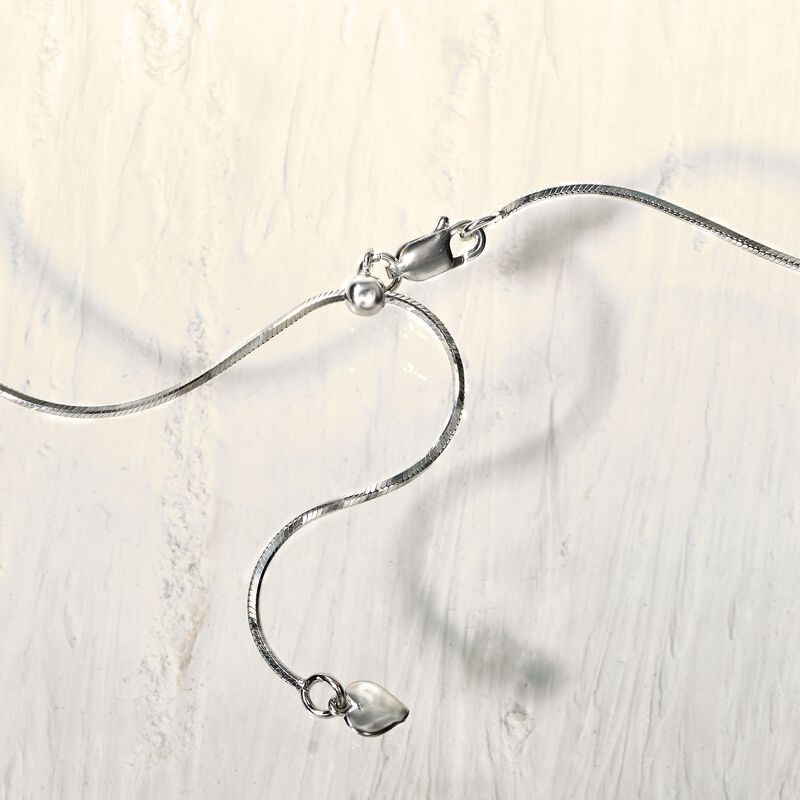 Italian 1.2mm Sterling Silver Adjustable Square Snake-Chain Necklace. 24&quot; image number 4