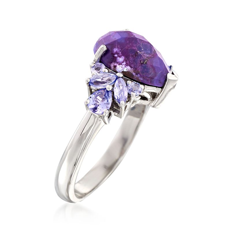 Purple Turquoise and .80 ct. t.w. Purple Tanzanite Ring in Sterling Silver image number 2