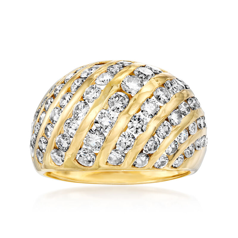 C. 1980 Vintage 3.00 ct. t.w. Diamond Dome Ring in 18kt Yellow Gold. Size 8.5 image number 0