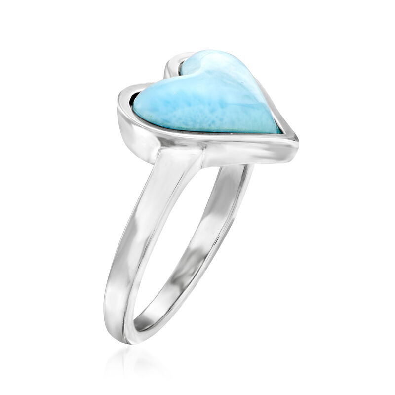 Larimar Heart Ring in Sterling Silver image number 2