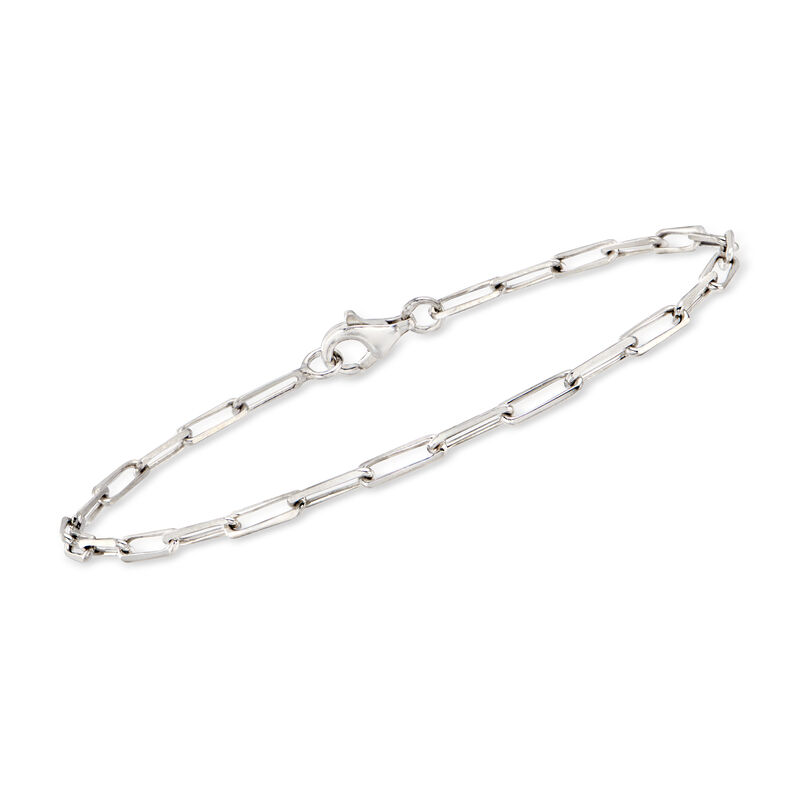 Sterling Silver Jewelry Set: Rope-Chain and Paper Clip Link Bracelets. 8&quot; image number 1