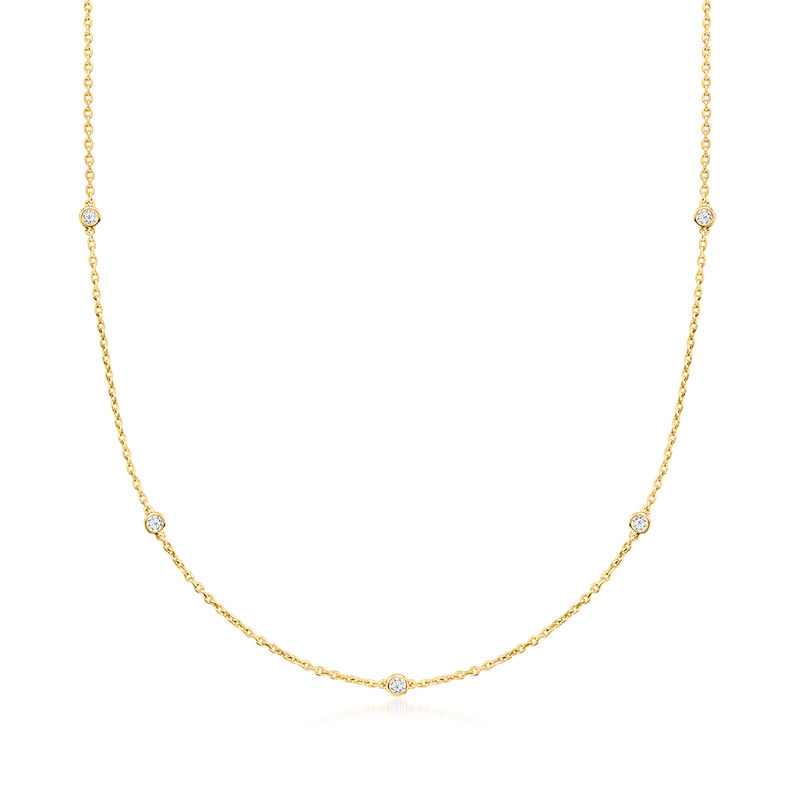 .33 ct. t.w. Lab-Grown Diamond Station Necklace in 18kt Gold Over Sterling image number 0