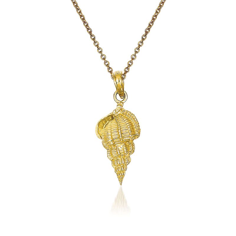 14kt Yellow Gold Conch Shell Pendant Necklace image number 0