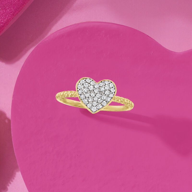 .24 ct. t.w. Diamond Heart Cluster Ring in 14kt Yellow Gold. Size 9 image number 4
