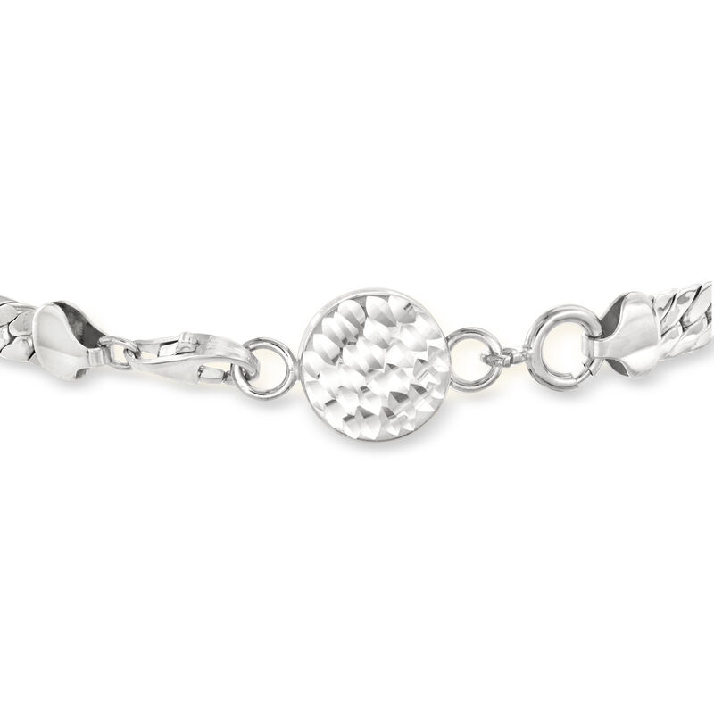 Italian Sterling Silver Diamond-Cut Magnetic Clasp Converter image number 2
