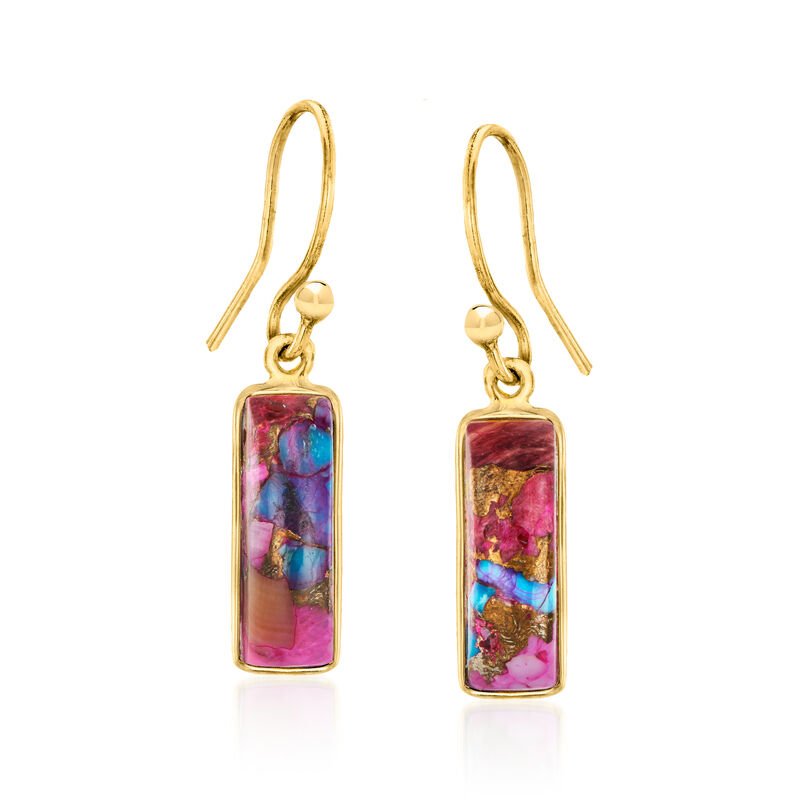 Turquoise and Multicolored Quartz Jewelry Set: Three Pairs of Drop Earrings in 18kt Gold Over Sterling  image number 3