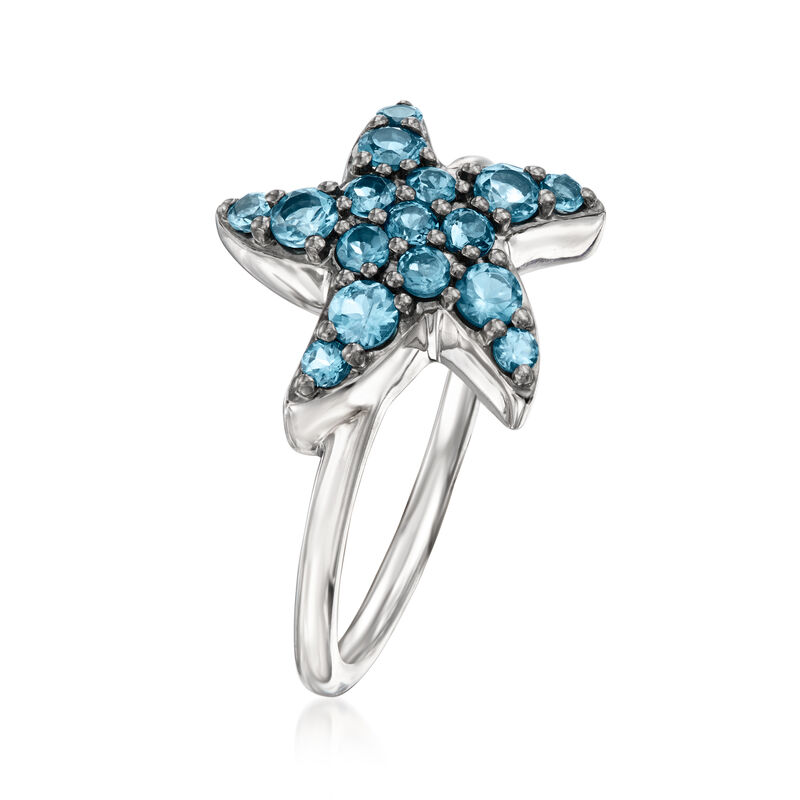 .70 ct. t.w. London Blue Topaz Starfish Ring in Sterling Silver image number 2
