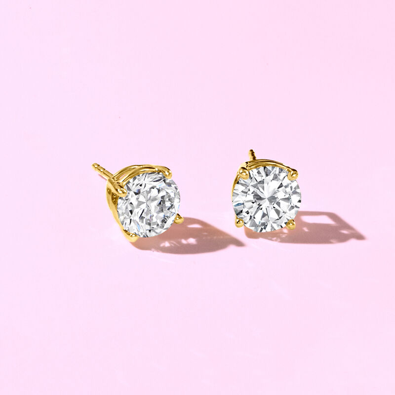 3.00 ct. t.w. Diamond Stud Earrings in 14kt Yellow Gold image number 3