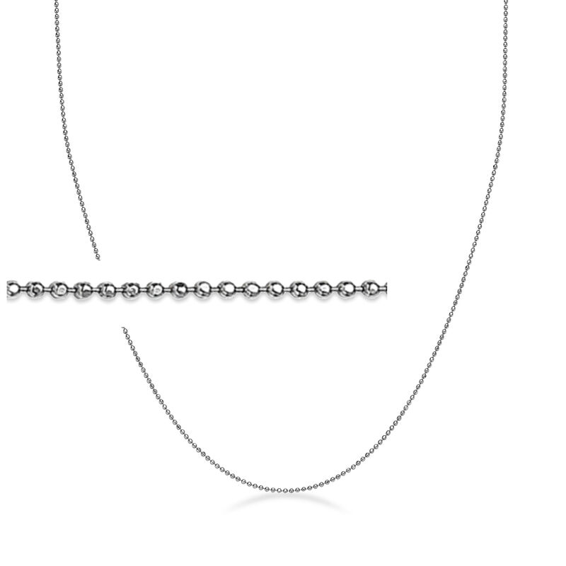 1mm Platinum Bead-Chain Necklace image number 0
