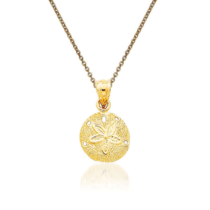 14kt Yellow Gold Sand Dollar Pendant Necklace image number 0
