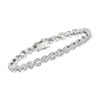 2.00 ct. t.w. Lab-Grown Diamond Braided Bracelet in Sterling Silver