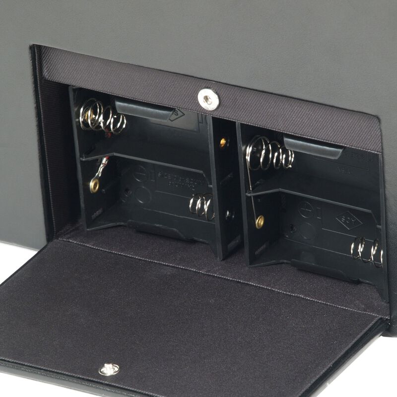 "Heritage" Black Faux Leather Double Watch Winder with Cover by WOLF Designs  image number 3