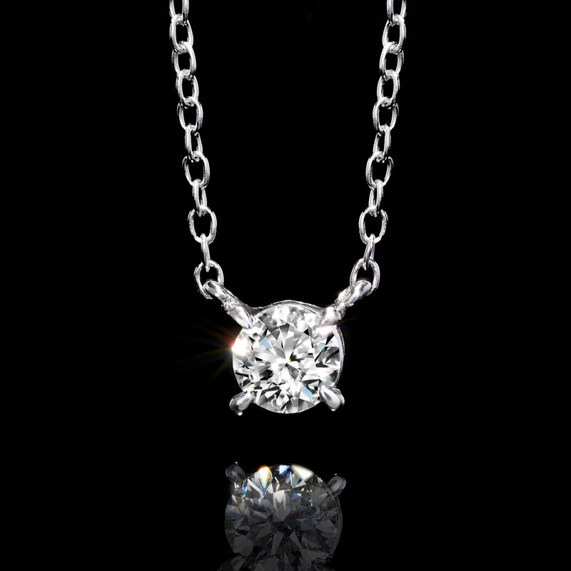 .15 Carat Lab-Grown Diamond Solitaire Necklace in Sterling Silver image number 2