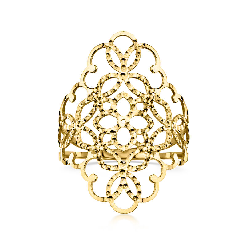 Italian 14kt Yellow Gold Filigree Ring image number 0