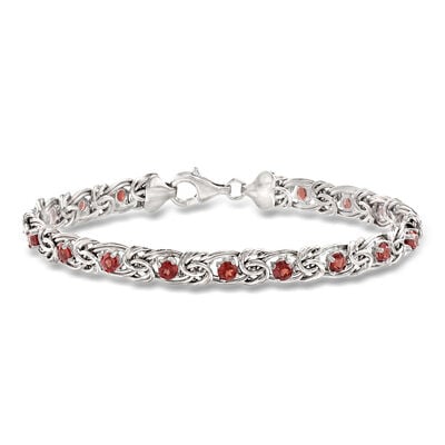 2.50 ct. t.w. Garnet Byzantine Bracelet in Sterling Silver