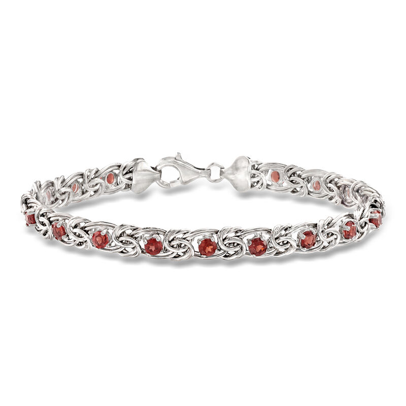 2.50 ct. t.w. Garnet Byzantine Bracelet in Sterling Silver image number 0