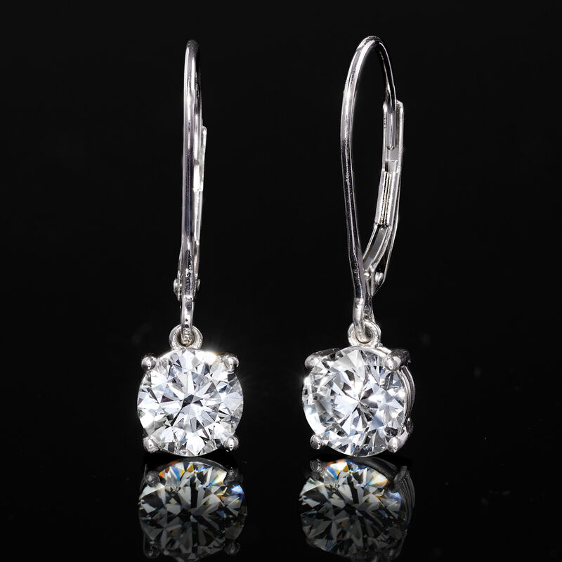 2.00 ct. t.w. Lab-Grown Diamond Drop Earrings in 14kt White Gold  image number 3