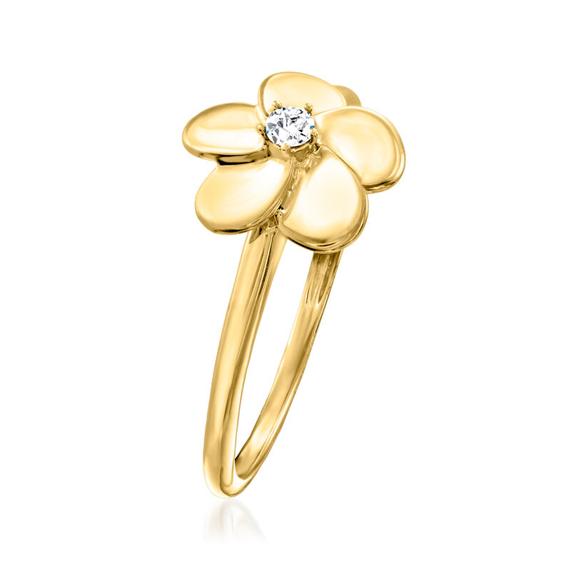 Diamond Flower Ring in 14kt Yellow Gold image number 2