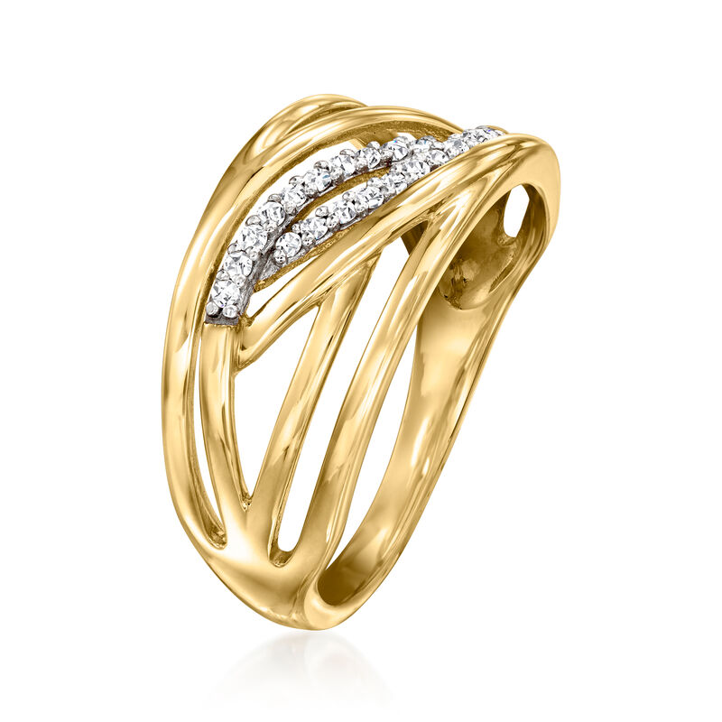 .12 ct. t.w. Diamond Crisscross Ring in 14kt Yellow Gold image number 2