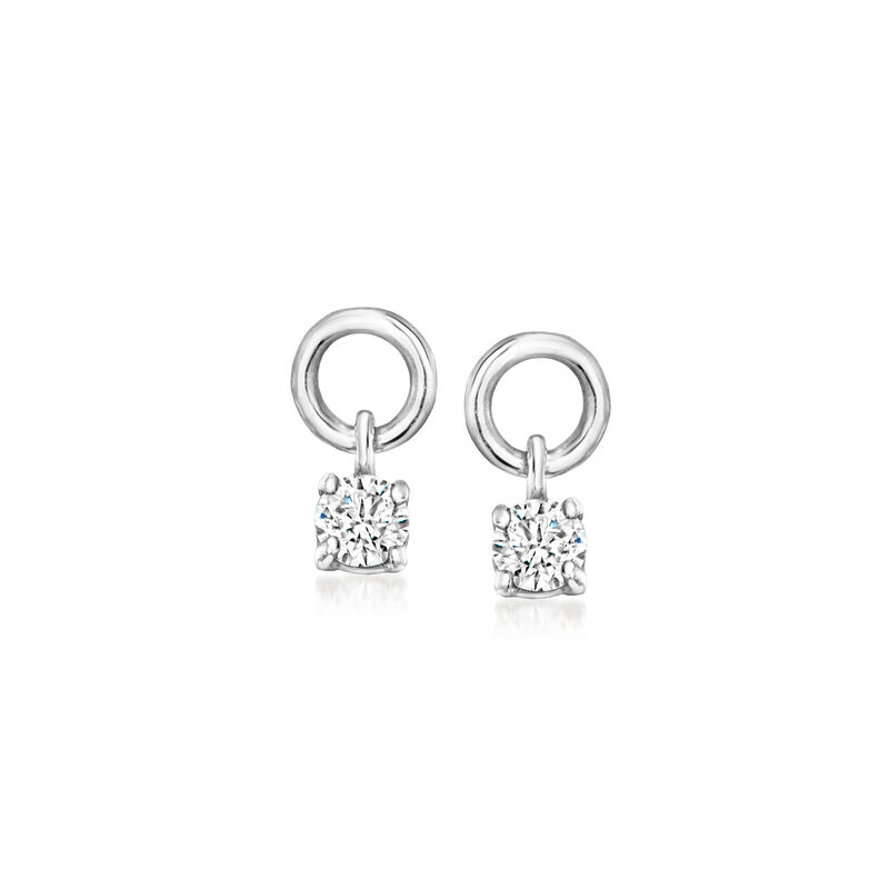 Diamond Circle Hoop Charms in Sterling Silver image number 2