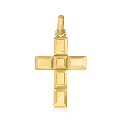 Gabriel Designs Men's 14kt Yellow Gold Station Cross Pendant