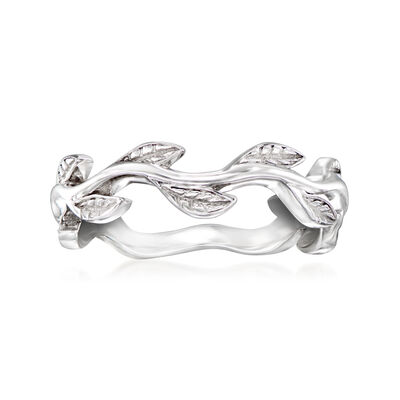 Sterling Silver Wavy Leaf Ring