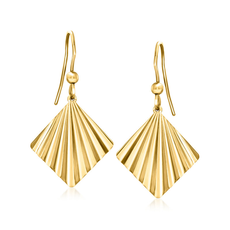 Italian 10kt Yellow Gold Fan Drop Earrings image number 0
