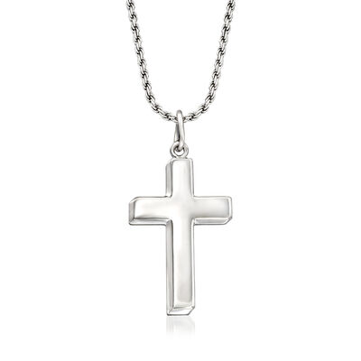 Men's Sterling Silver Cross Pendant Necklace