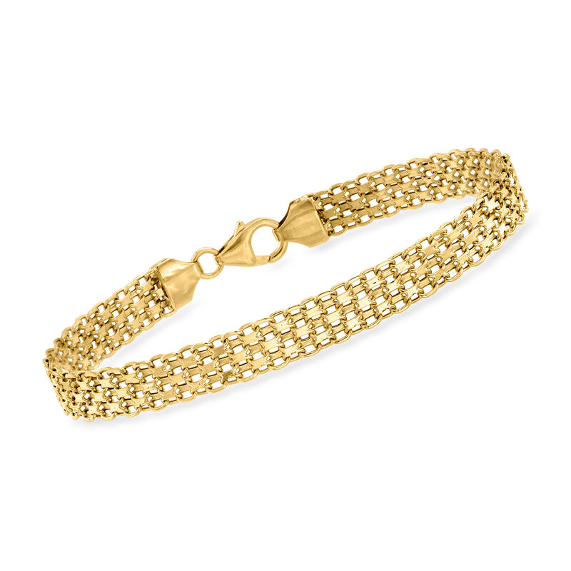 Italian 18kt Yellow Gold Bismark-Link Bracelet. 7&quot; image number 0