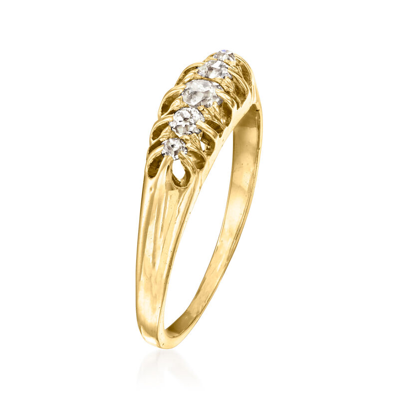 C. 1927 Vintage .30 ct. t.w. Diamond Five-Stone Ring in 18kt Yellow Gold with British Hallmark. Size 7 image number 2