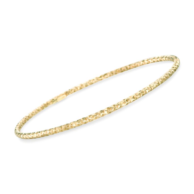Italian 14kt Yellow Gold Multi-Finish Jewelry Set: Six Bangle Bracelets image number 6