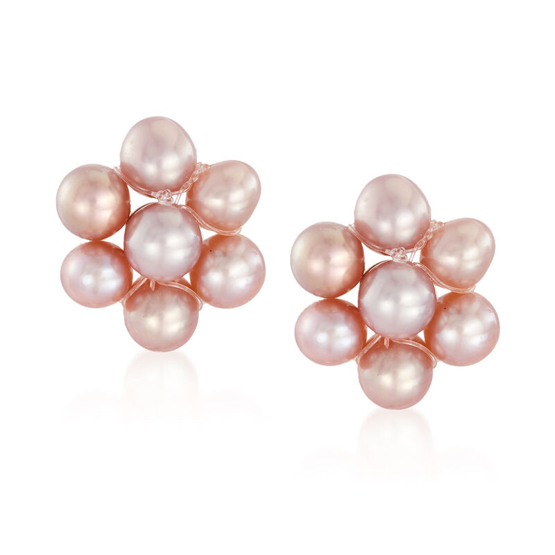 3-4mm Multicolored Cultured Pearl Jewelry Set: Three Pairs of Earrings in 14kt Yellow Gold image number 3