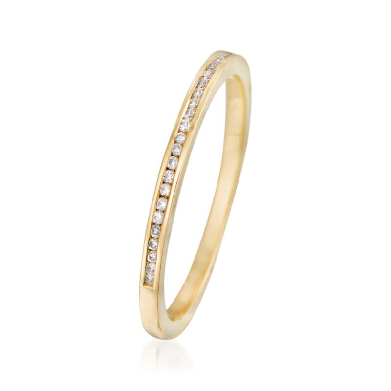 Henri Daussi .10 ct. t.w. Diamond Wedding Ring in 18kt Yellow Gold image number 2