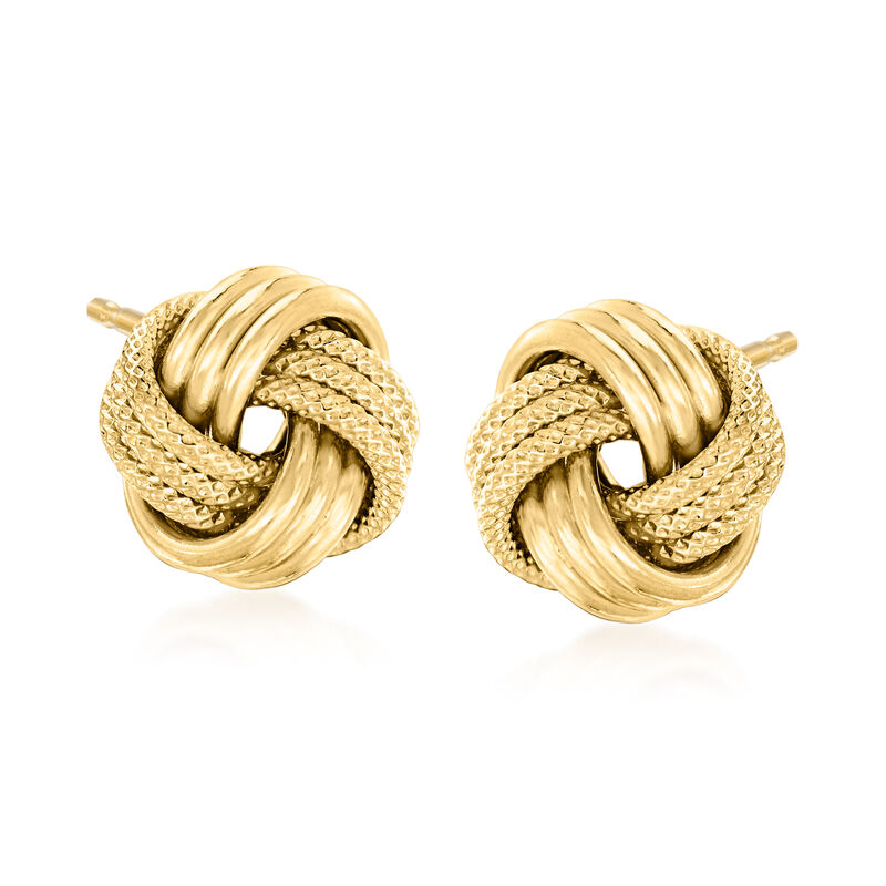 Italian 18kt Gold Over Sterling Love Knot Earrings  image number 0