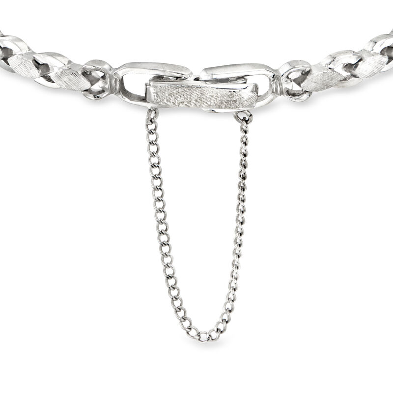 C. 1970 Vintage 1.25 Carat Peridot and .15 ct. t.w. Diamond Bracelet in 14kt White Gold. 6" image number 2