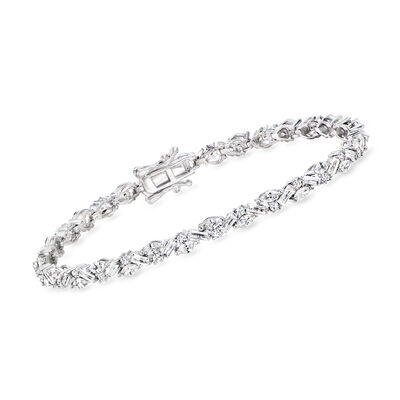 5.20 ct. t.w. Multi-Shaped CZ Bracelet in Sterling Silver