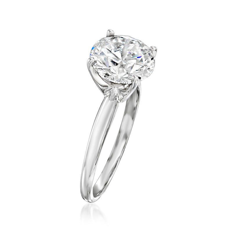 3.00 Carat Lab-Grown Diamond Solitaire Ring in Platinum. Size 5 image number 2
