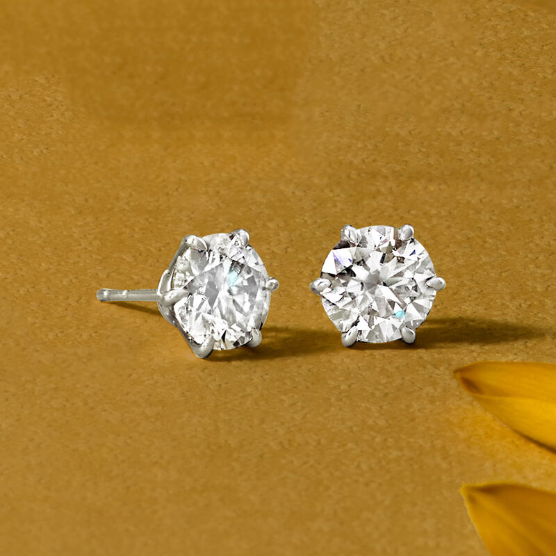 4.00 ct. t.w. Moissanite Stud Earrings in Sterling Silver image number 5