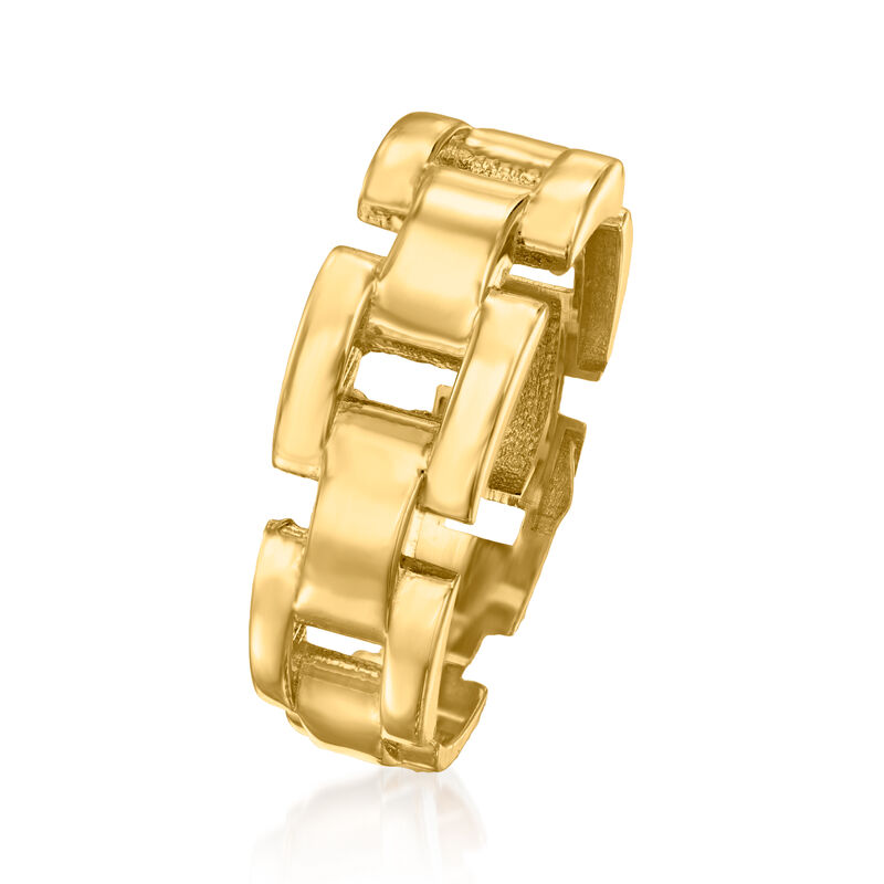 10kt Yellow Gold Panther-Link Ring image number 2
