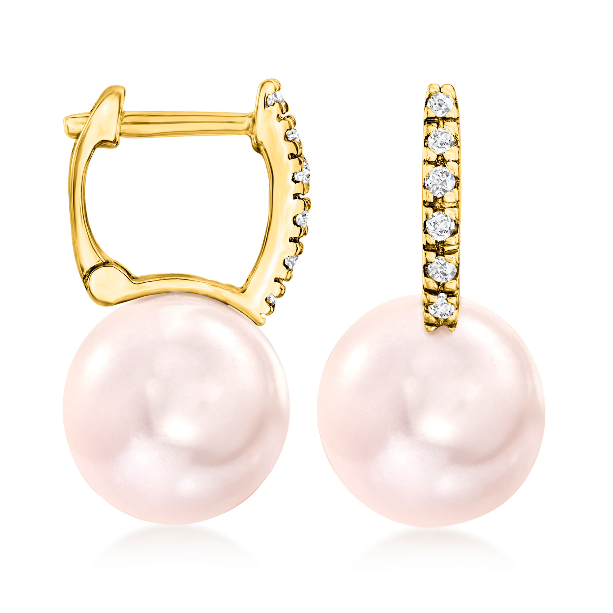 超人気高品質 8-8.5mm Pink with Earrings Drop Hoop Huggie Pearl Cultured その他