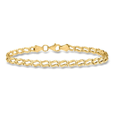 10kt Yellow Gold Wavy-Link Bracelet