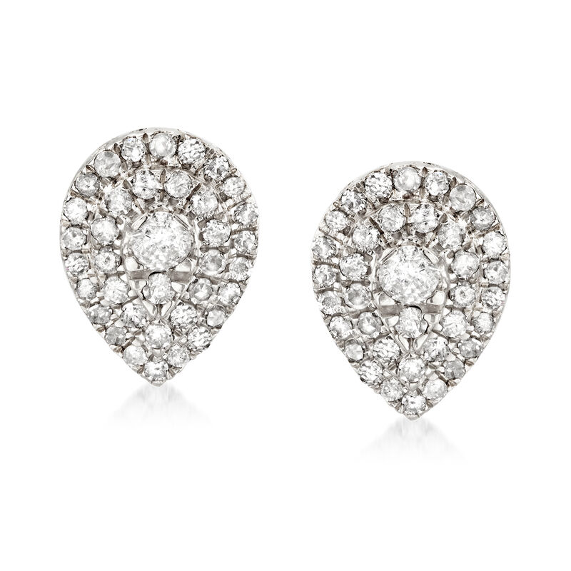 .50 ct. t.w. Diamond Cluster Pear-Shaped Earrings in Sterling Silver image number 0