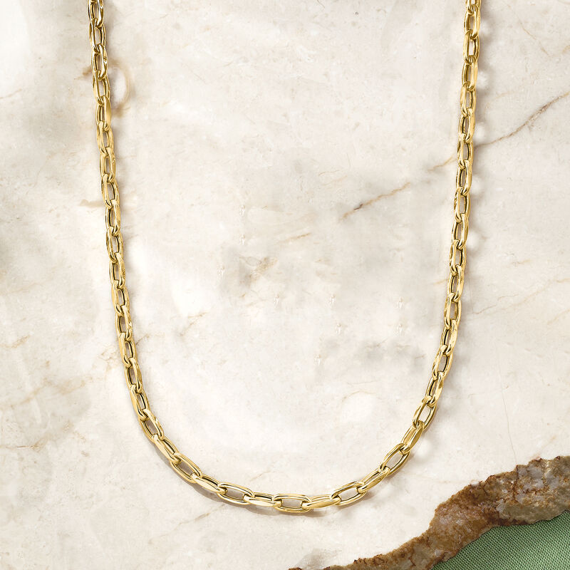 Italian 3mm 14kt Yellow Gold Cable-Chain Necklace image number 2