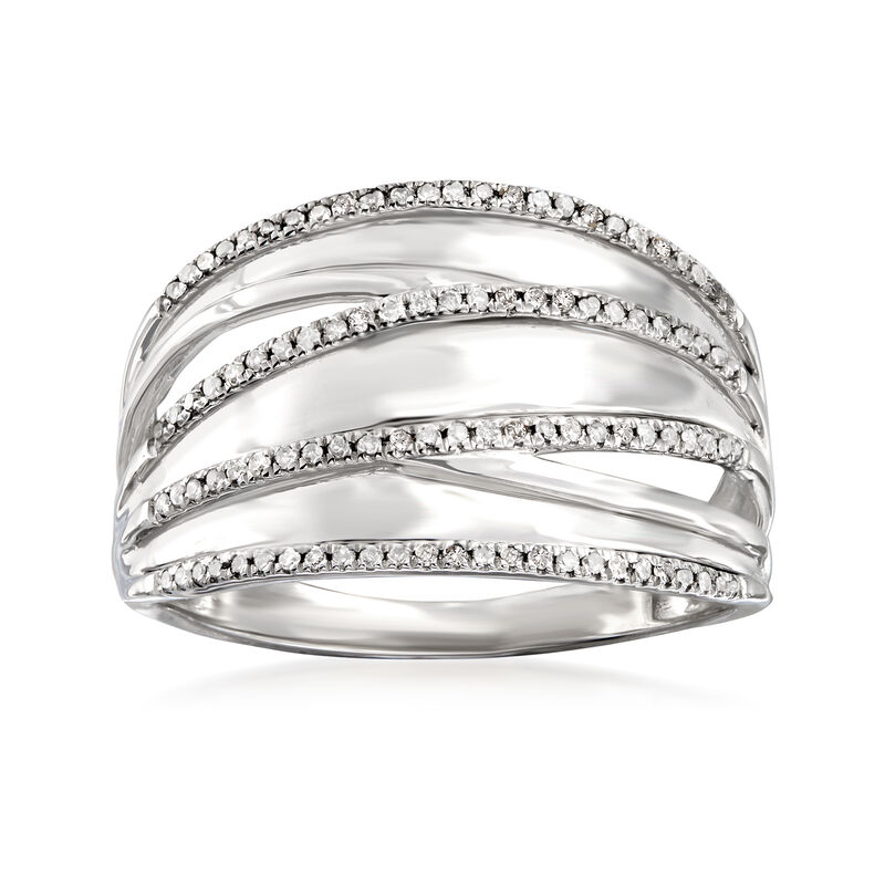 .20 ct. t.w. Pave Diamond Highway Ring in Sterling Silver image number 0