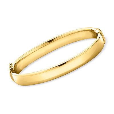 8mm 14kt Yellow Gold-Plated Bangle Bracelet