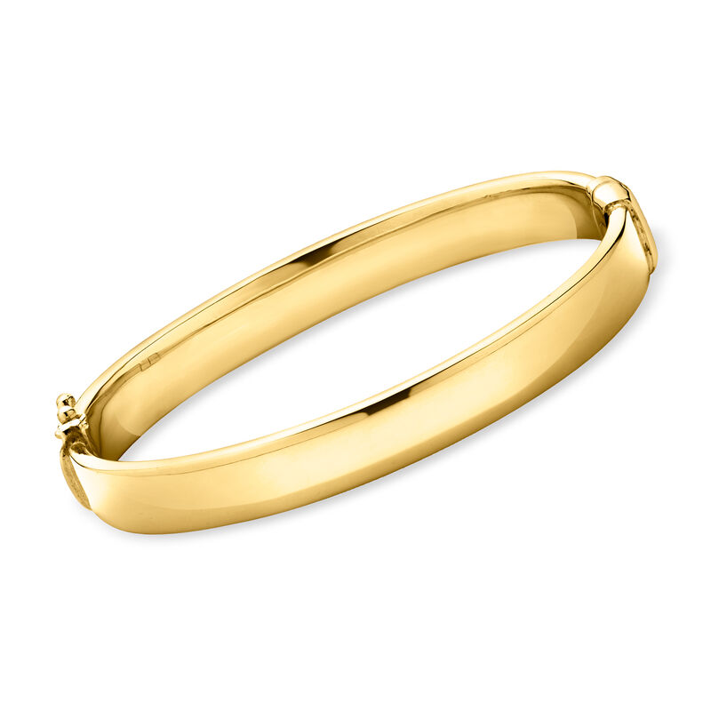 8mm 14kt Yellow Gold-Plated Bangle Bracelet image number 0