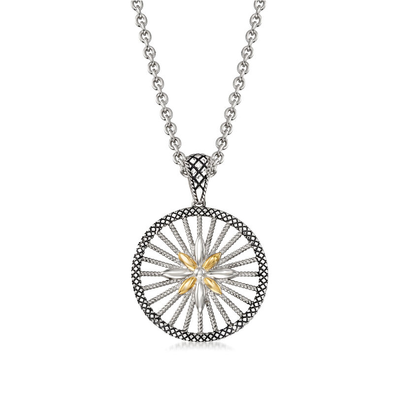 Andrea Candela &quot;Radiante&quot; Sterling Silver and 18kt Yellow Gold Pendant Necklace image number 0