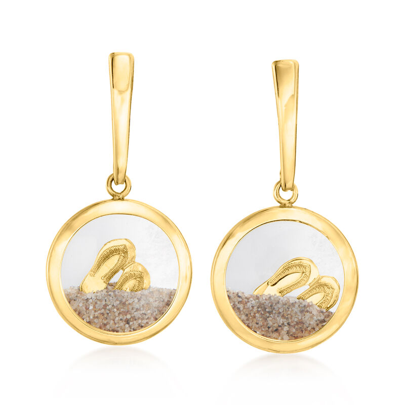 Flip-Flop and Sand Drop Earrings in 14kt Yellow Gold image number 0